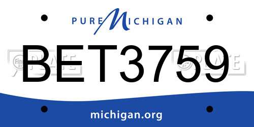 BET3759 Michigan License Plate