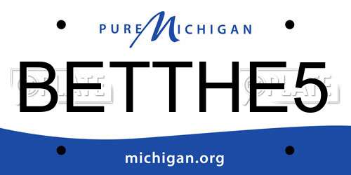 BETTHE5 Michigan License Plate