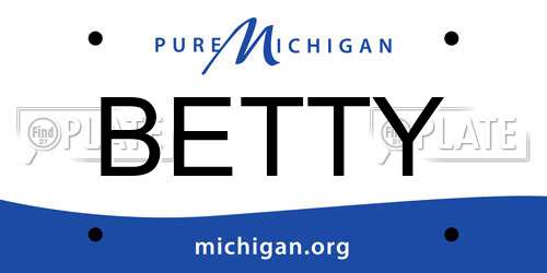 BETTY Michigan License Plate