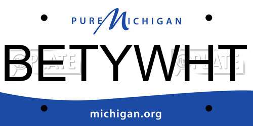BETYWHT Michigan License Plate