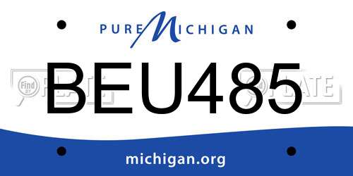 BEU485 Michigan License Plate