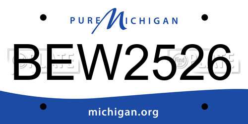 BEW2526 Michigan License Plate
