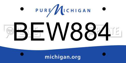 BEW884 Michigan License Plate