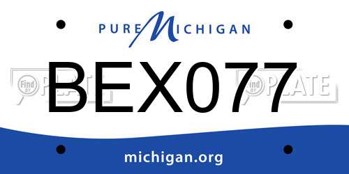BEX077 Michigan License Plate