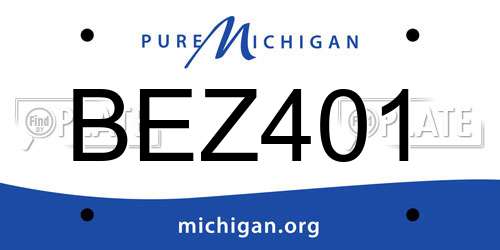 BEZ401 Michigan License Plate