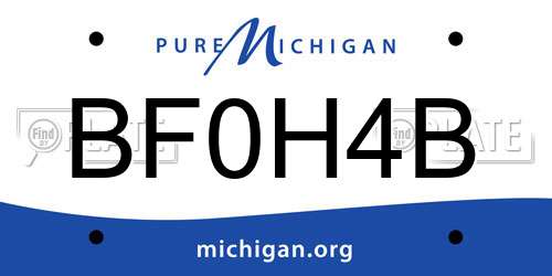 BF0H4B Michigan License Plate