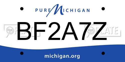BF2A7Z Michigan License Plate