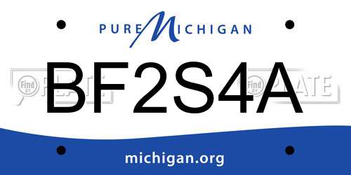 BF2S4A Michigan License Plate