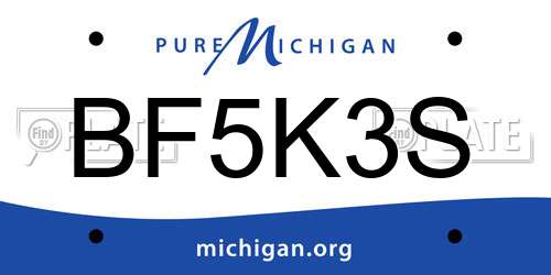 BF5K3S Michigan License Plate