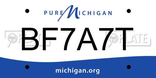 BF7A7T Michigan License Plate