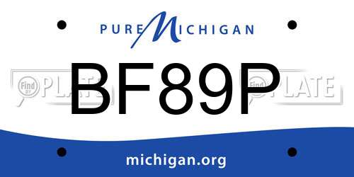 BF89P Michigan License Plate