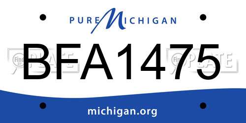 BFA1475 Michigan License Plate