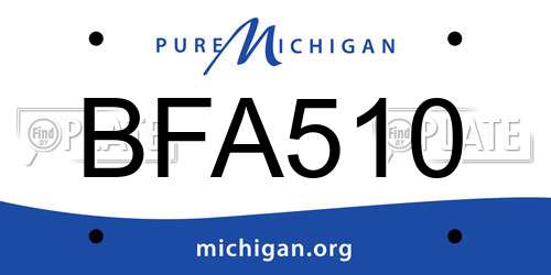 BFA510 Michigan License Plate