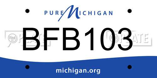 BFB103 Michigan License Plate