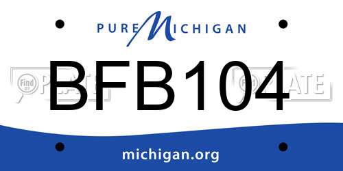 BFB104 Michigan License Plate