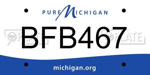 BFB467 Michigan License Plate