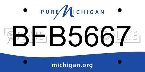 BFB5667 Michigan License Plate