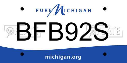 BFB92S Michigan License Plate