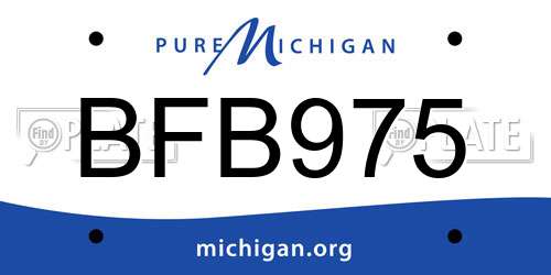 BFB975 Michigan License Plate