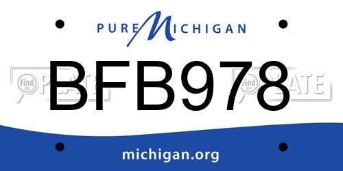 BFB978 Michigan License Plate