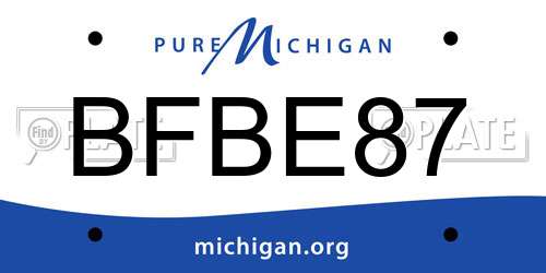 BFBE87 Michigan License Plate