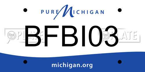 BFBI03 Michigan License Plate