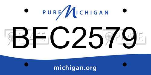 BFC2579 Michigan License Plate