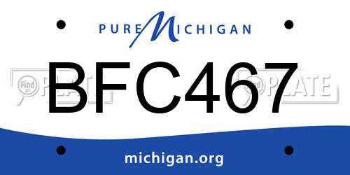 BFC467 Michigan License Plate