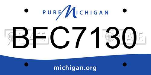 BFC7130 Michigan License Plate