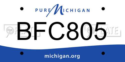 BFC805 Michigan License Plate