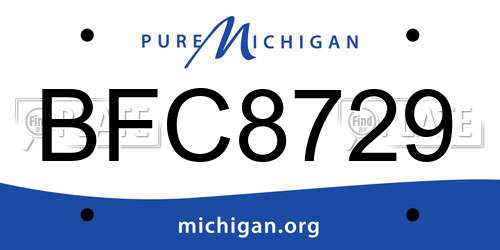 BFC8729 Michigan License Plate