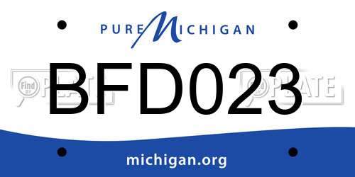 BFD023 Michigan License Plate