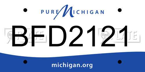 BFD2121 Michigan License Plate