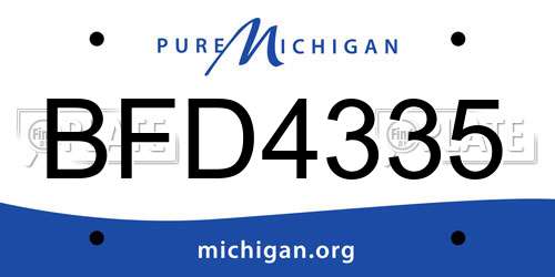 BFD4335 Michigan License Plate