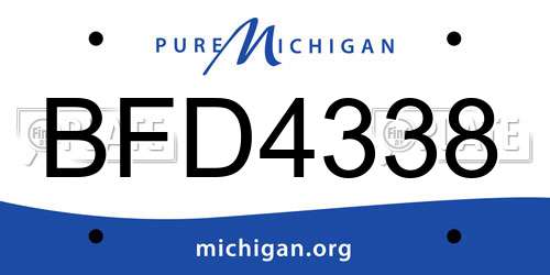 BFD4338 Michigan License Plate