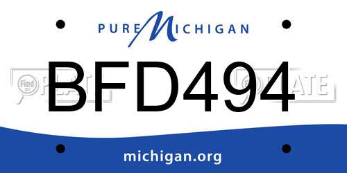 BFD494 Michigan License Plate