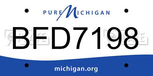 BFD7198 Michigan License Plate