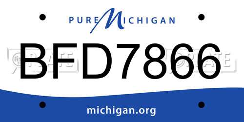 BFD7866 Michigan License Plate