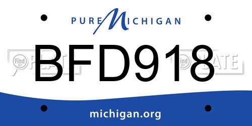 BFD918 Michigan License Plate