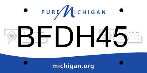 BFDH45 Michigan License Plate
