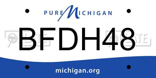 BFDH48 Michigan License Plate
