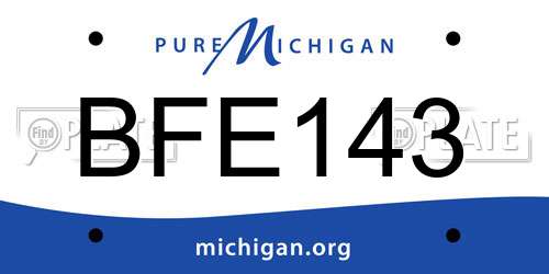 BFE143 Michigan License Plate