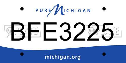 BFE3225 Michigan License Plate