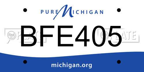 BFE405 Michigan License Plate