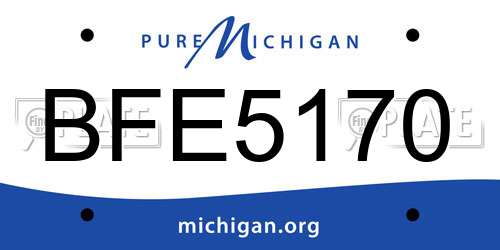 BFE5170 Michigan License Plate