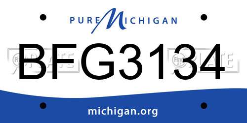 BFG3134 Michigan License Plate