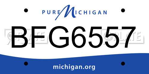 BFG6557 Michigan License Plate