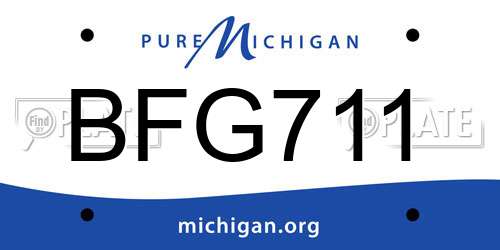 BFG711 Michigan License Plate