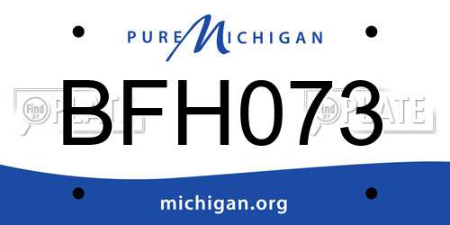 BFH073 Michigan License Plate