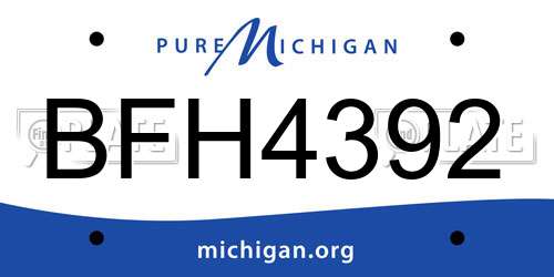 BFH4392 Michigan License Plate